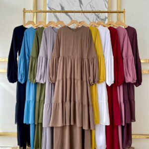 Shaqueena Dress Gamis Lengan Balon Kekinian