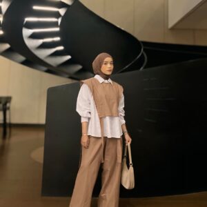 Soura One Set 3in1 Kemeja Vest Pants Linen Premium